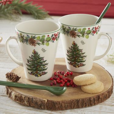 Christmas Tree 2022 Annual 4 Piece Mug and Spoon Set Christmas Tree 2022 Annual 4 Piece Mug and Spoon Set